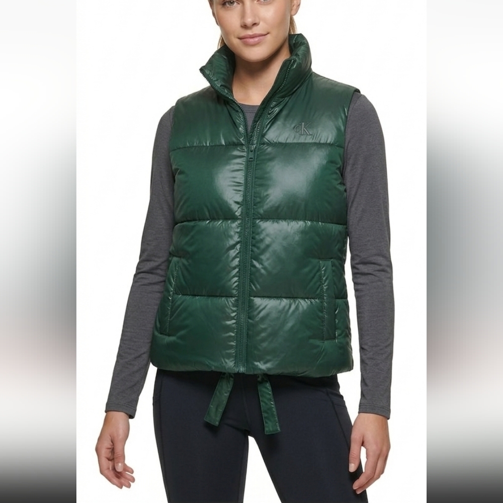 NWT β€οΈ Calvin Klein Jeans Dark Green Puffer Vest